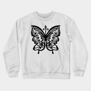 Butterfly, ornament, drawing, print, original picture, black and white, Gothic Crewneck Sweatshirt